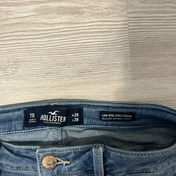 Hollister low rise advanced stretch light blue Jean leggings size 7 / 28 regular - Picture 7 of 10